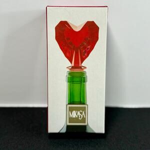 Mikasa Venus Red Crystal Heart Wine Bottle Stopper – New in‎ Box Valentine Gift